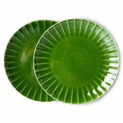 ACE7014 THE EMERLANDS: CERAMIC PLATES GREEN (SET OF 2)