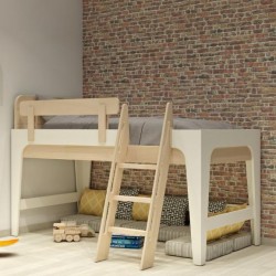 Elevated BED MORN BEIGH-WHITE FOR STORY 90 X 190