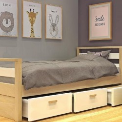 Κρεβάτι Simple με συρτάρια  για στρώμα  90cm x 200cm