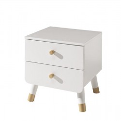 Bedside wooden billy white - MDF + pine wood - 40μx36PX40