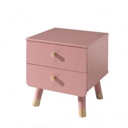 Bedside wooden billy pink - MDF + pine wood - 205μx95Px72y