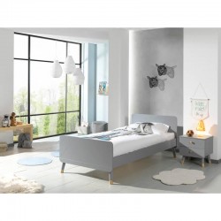 Κρεβάτι ξύλινο Billy γκρι - MDF + Ξύλο πεύκου - 205Μx95Πx72Υ