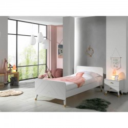 Κρεβάτι ξύλινο Billy λευκό - MDF + Ξύλο πεύκου - 205Μx95Πx72Υ