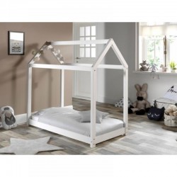 Children's Bed Cabane 140 White - Pine - 78MX146PX142Y