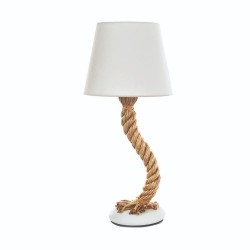 InLight Επιτραπέζιο φωτιστικό από καφέ σχοινί και υφασμάτινο καπέλο (3433-Λευκό)