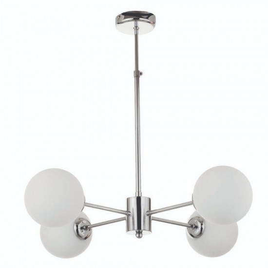 InLight Κρεμαστό φωτιστικό από χρώμιο μέταλλο και λευκή οπαλίνα (5321-4Φ-Χρώμιο) 2205