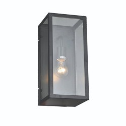 InLight Επιτοίχιο φωτιστικό από μαύρο μέταλλο και διάφανο γυαλί (43357-Μαύρο)