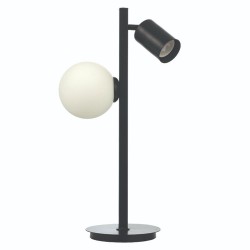InLight Επιτραπέζιο φωτιστικό από μαύρο μέταλλο και λευκή οπαλίνα (3466-Μαύρο)